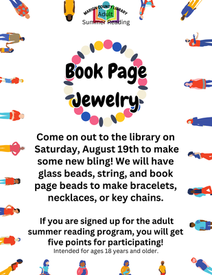 Adult Reading Program: Book Page Jewelry