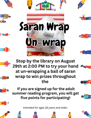 Adult Reading Program: Saran Wrap Un-Wrap