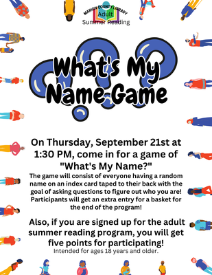 Adult Reading Program: What's my Name?