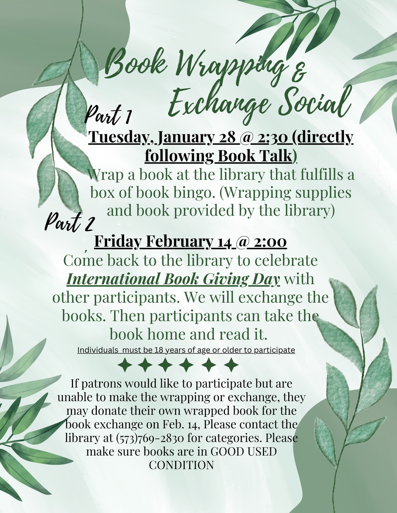 Adult Social: Book Exchange Adult Social: Book Exchange