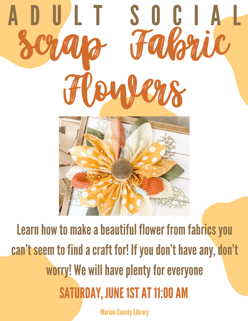 Adult Social: Scrap Fabric Flower Adult Social: Scrap Fabric Flower