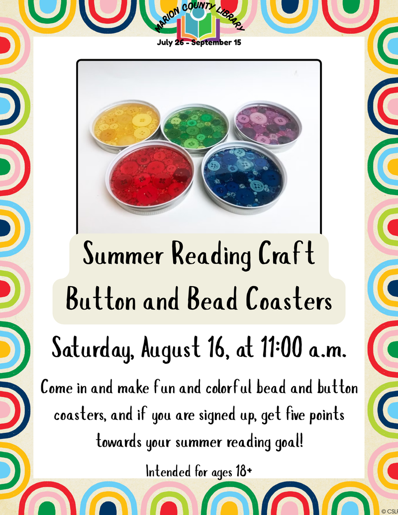 Adult Summer Reading Craft: Button and Bead Coasters