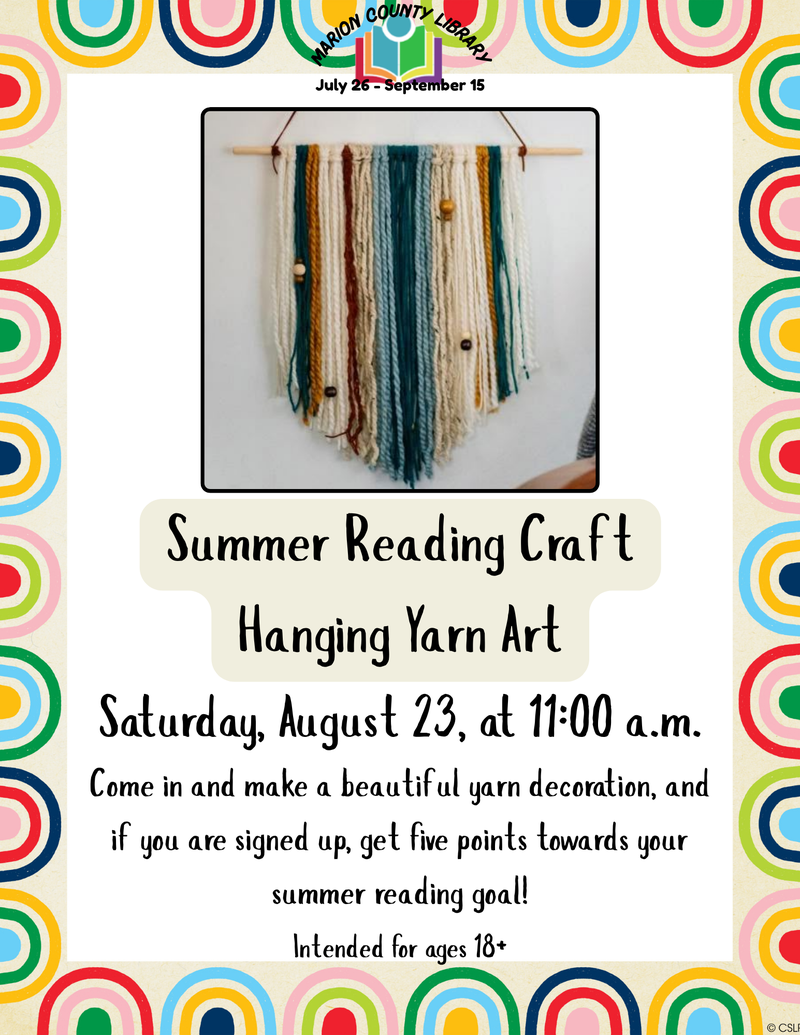 Adult Summer Reading Craft: Hanging Yarn Art