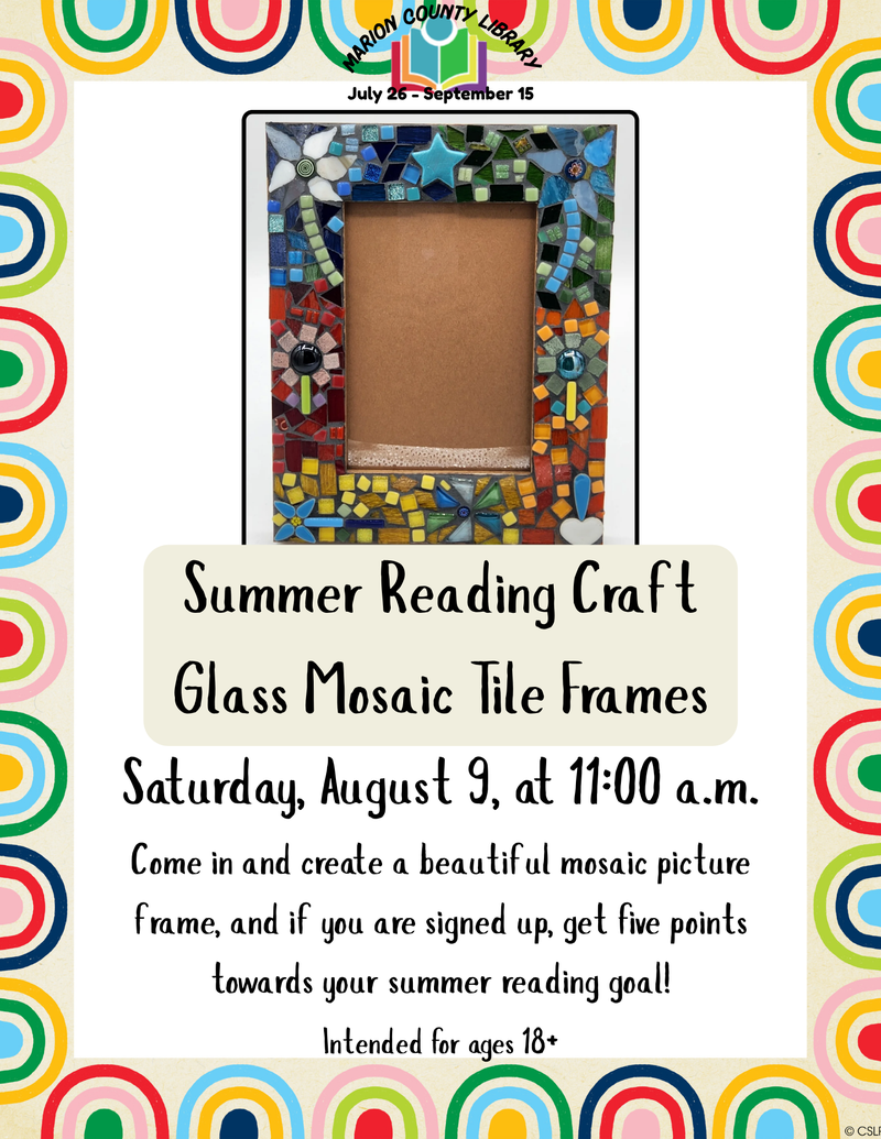 Adult Summer Reading Craft: Mosaic Tile Frames